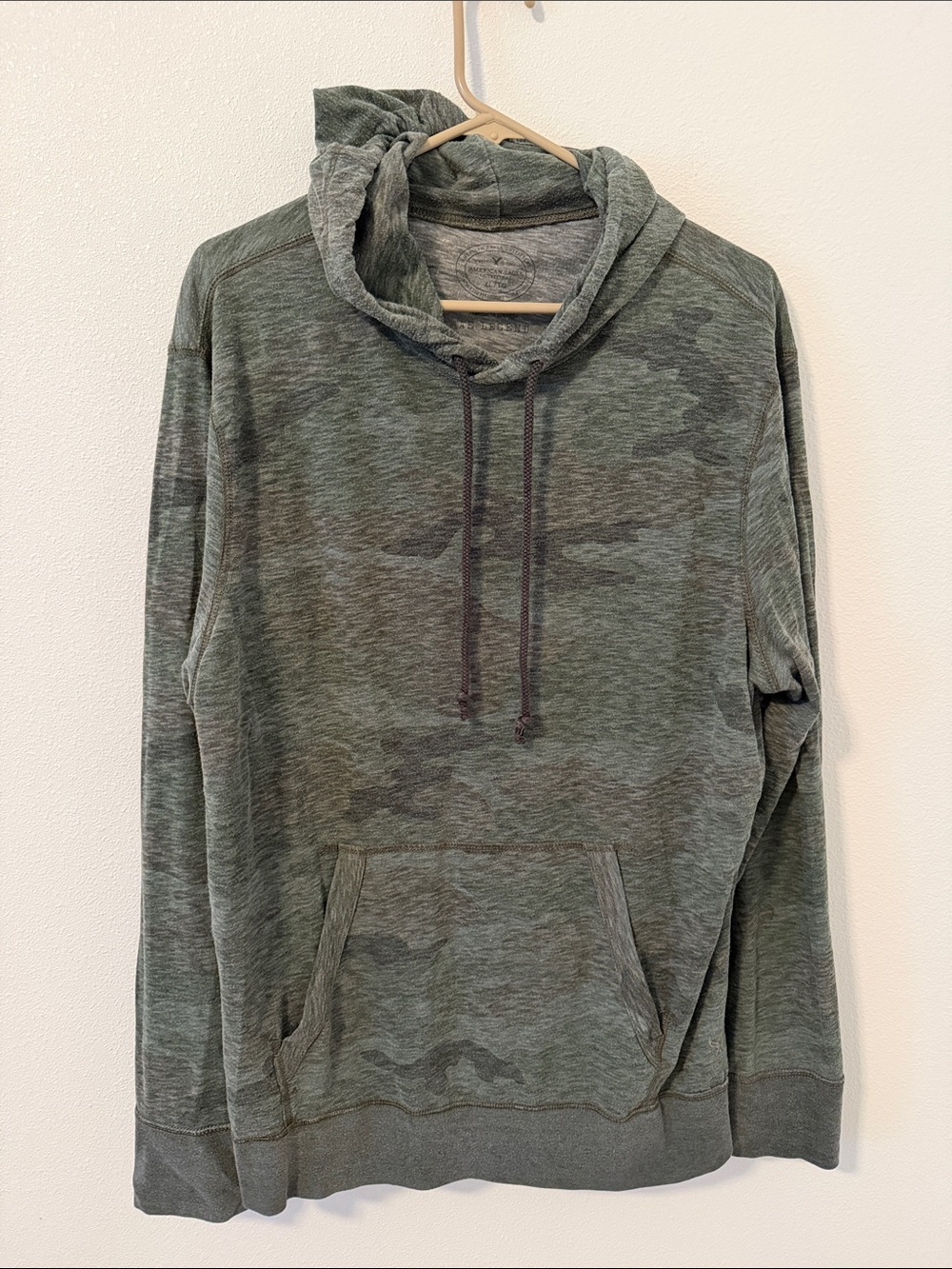 American Eagle Green Camo Pullover Hoodie